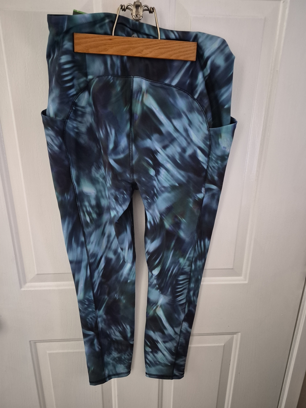 RBX Teal and Navy Tie-Dye Active Leggings - Picture 3 of 4
